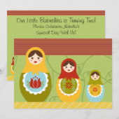 Matryoshka Dolls Gepersonaliseerd uitnodiging op z (Voorkant / Achterkant)