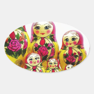 Matryoshka Dolls Ovale Sticker