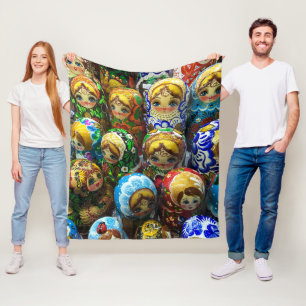 Matryoshka Dolls Souvenir Kiosk Travel Photo Fleece Deken