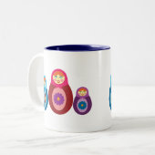 Matryoshka Dolls Tweekleurige Koffiemok (Voorkant links)