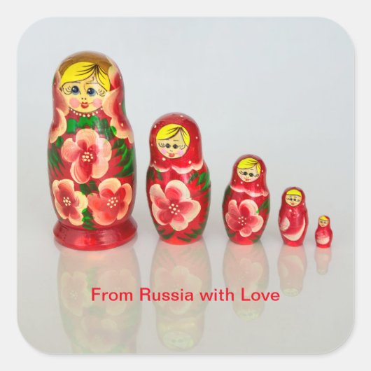 Matryoshka Dolls Vierkante Sticker (Voorkant)