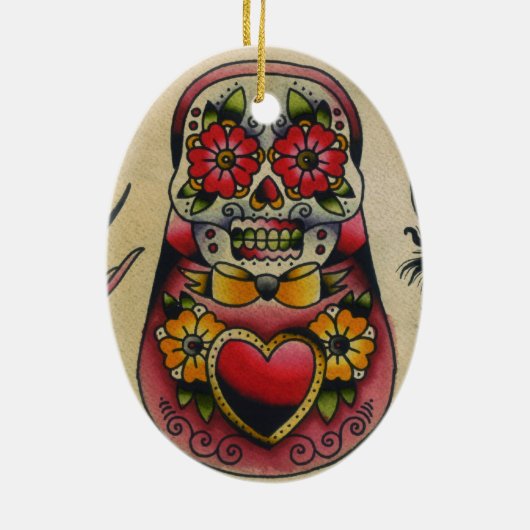 matryoshka keramisch ornament (Achterkant)