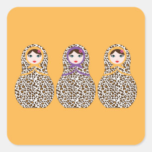 Matryoshka Missydoll Vierkante Sticker