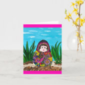 Matryoshka-pop-huliskaart Kaart (Gele Bloem)