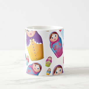 Matryoshka-pop - Russisch nestpoppenpatroon Koffiemok