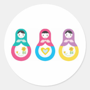 Matryoshka Russische dollars Ronde Sticker