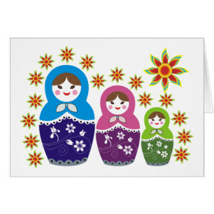 Matryoshka Russische poppen & zonnebloemen, aangep