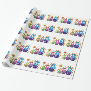 Matryoshka Russische poppen & zonnebloemen, aangep Cadeaupapier