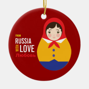 Matryoshka uit Rusland met liefdesadoptie Keramisch Ornament