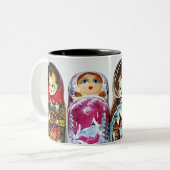 Matryoshkas Tweekleurige Koffiemok (Voorkant links)