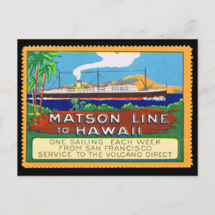 Matson Lines Poster Stamp circa 1915 Briefkaart