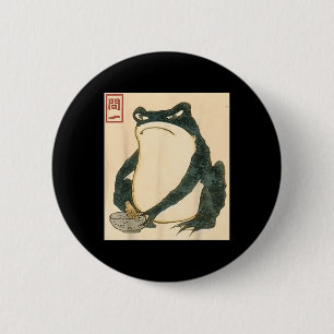 Matsumoto Hoji Japanese Frog Ukiyo-e Toad Meme Aes Ronde Button 5,7 Cm