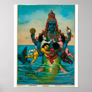 Matsya Avatar van Vishnu Poster