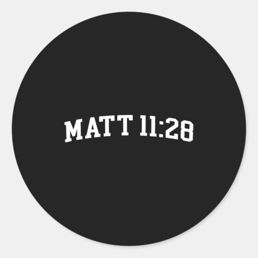 Matt 11_28 ronde sticker (Voorkant)