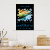 Matt 28:20 Met zeemijlen die over het open zee vli Poster (Keuken)