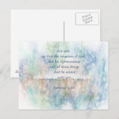 Matt 6:33 zoekt Ye First God Bijbelscriptie Briefkaart (Voorkant / Achterkant)