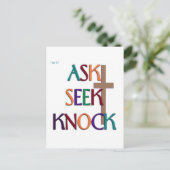 Matt 7:7 aanpasbaar Christelijk cadeau Briefkaart (Staand voorkant)
