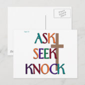 Matt 7:7 aanpasbaar Christelijk cadeau Briefkaart (Voorkant / Achterkant)