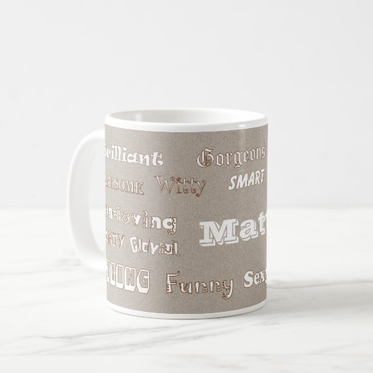 Matt Beige Husband Mug (Devant gauche)