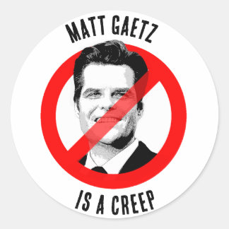 Matt Gaetz is een Creep Anti Matt Gaetz Ronde Sticker