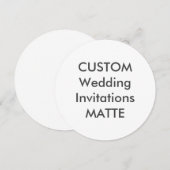 MATTE 120lb 5,25" Invitations de mariage rondes (Devant / Derrière)