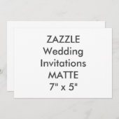 MATTE 120lb 7" x 5" Invitations de mariage (Devant / Derrière)