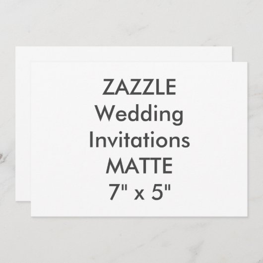 MATTE 120lb 7" x 5" Invitations de mariage (Devant / Derrière)