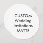 MATTE 5,25" Invitations de mariage ronde (Devant / Derrière)