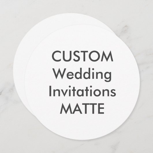 MATTE 5,25" Invitations de mariage ronde (Devant / Derrière)