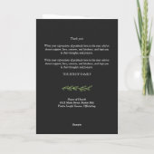 Matte Black Greenery Lijst Oval Photo Funeral Programma (Achterkant)