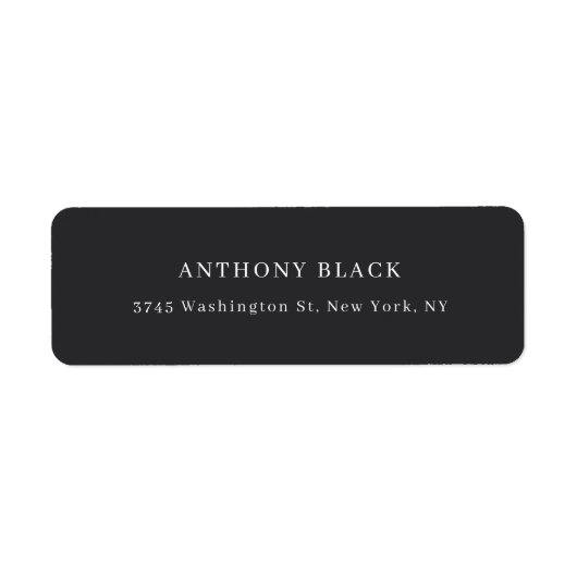 Matte Black Minimalist Plain Elegant Classical Etiket (Voorkant)