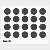 Matte Black Minimalist Plain Elegant Classical Ronde Sticker (Vel)