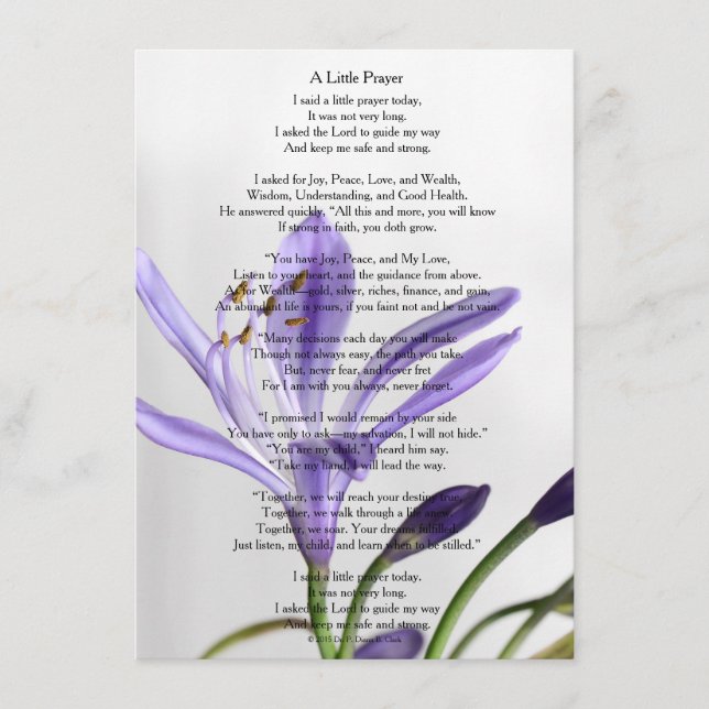 Matte "Een klein gebed" (Voorkant)