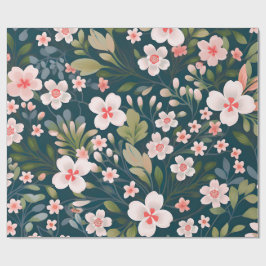 Matte Floral Wrapping Paper – Elegant Flower Cadeaupapier