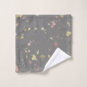 Matte Gold et Rose Gold Flakes gris foncé chaud (Gant de toilette)