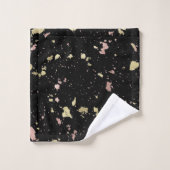 Matte Gold et Rose Gold Flakes Noir (Gant de toilette)