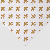 Matte Gold Fleur-de-lis op wit Tissuepapier (Detail)