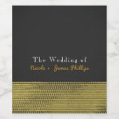 Matte Gold Modern Glam Sequins Chic Vins Étiquette (Étiquettes simples)