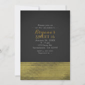 Matte Gold Modern Glam Sequins Invitations (Devant)