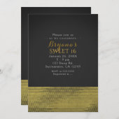 Matte Gold Modern Glam Sequins Invitations (Devant / Derrière)