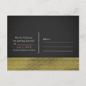 Matte Goud Moderne Glamour Lovertjes Chic Save the Aankondigingskaart (Achterkant)