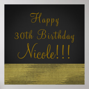 Matte Gouden Moderne Glam Lovertjes Feest Banner P Poster