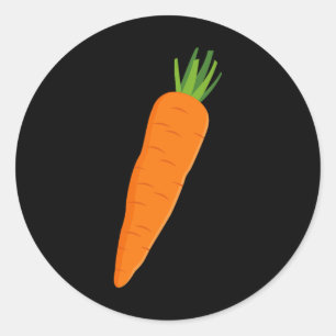Matte kostume Kind Funny Vegetable Carrot Ronde Sticker