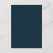 Matte Monogram Minimaal QR-code Trouwen Navyblauw Informatiekaartje (Achterkant)