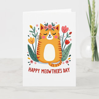 Matte Orange Kitty Love Card Kaart