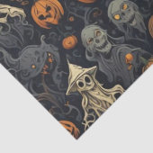 Matte Spooky Pumpkins Ghosts Tissuepapier (Detail)