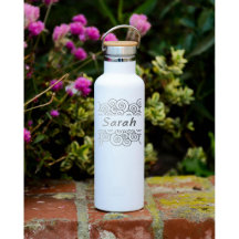 Matte witte waterflacon met draaimotif