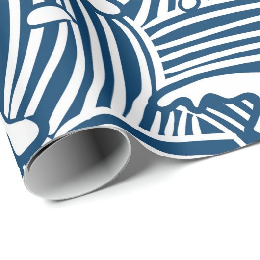 MATTE WRAPPORTBLAUW- EN WITpapier Cadeaupapier (Rol Hoek)