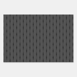 Matte zwart en grijs esthetisch patroon inpakpapier vel