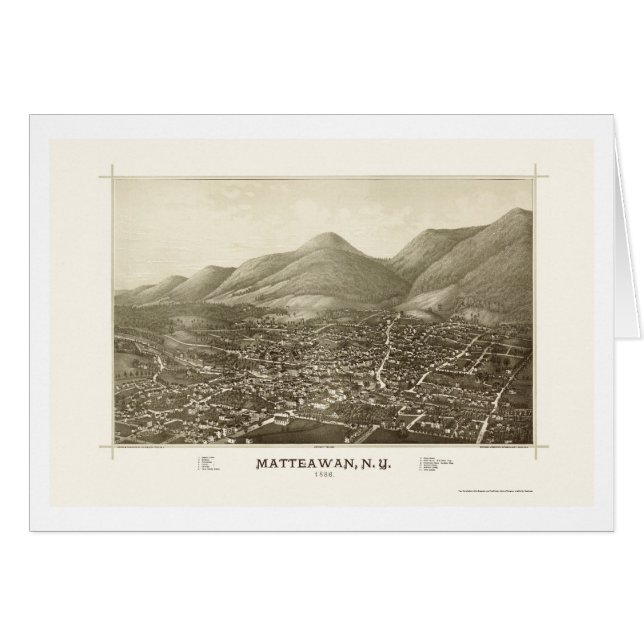Matteawan, carte panoramique de NY - 1886 (Devant horizontal)